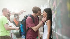 Left to right: Jonny Weston is David Raskin and Sofia Black D'Elia is Jessie Pierce in PROJECT ALMANAC, from Insurge Pictures, in association with Michael Bay.